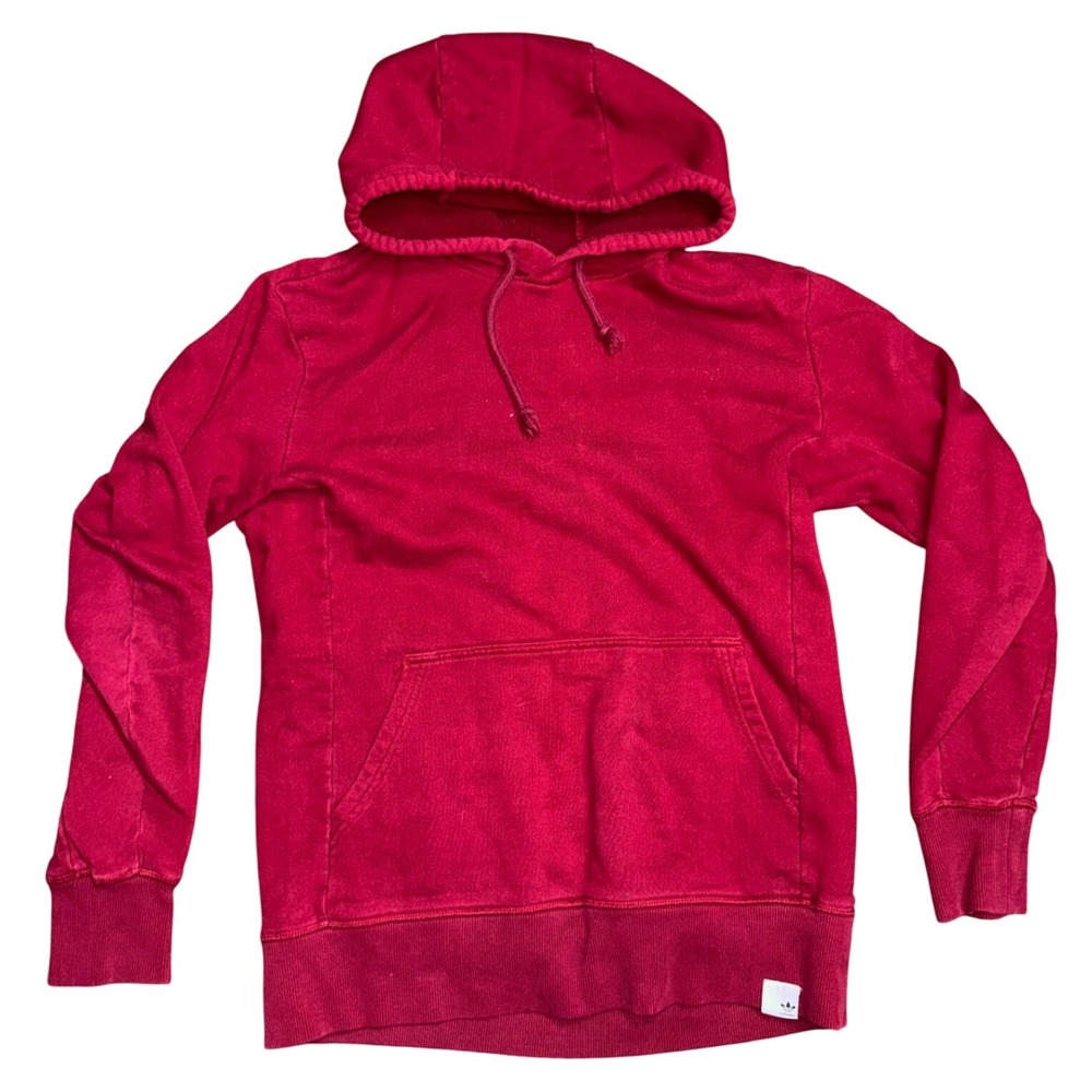 Adidas Originals Mens Small Burgundy Maroon‎ Trefoil Hoodie Pullover BS2858